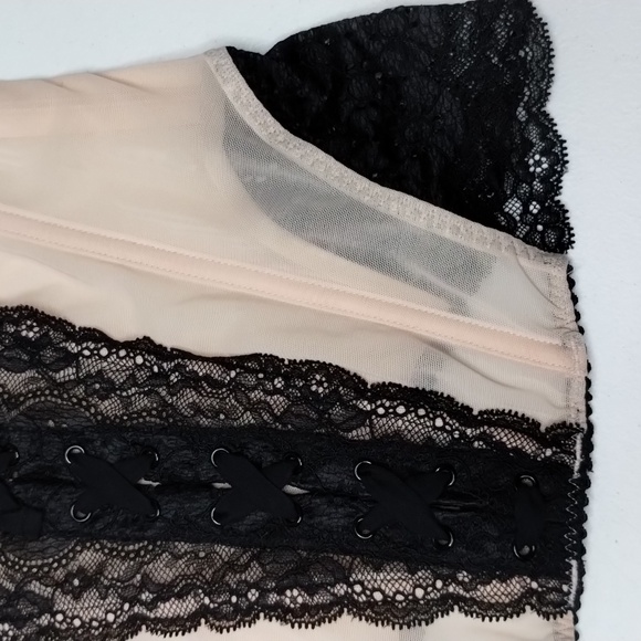 Victoria's Secret Corset Bra Cami 36B pink mesh black lace - Picture 4 of 8